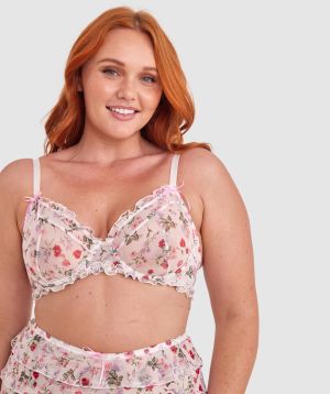 Mia Full Cup Underwire Bra - Ivory Floral Print
