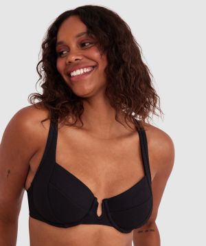 Planet Bliss Swim New Wave Full Cup Top - Black