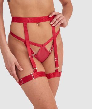 Night Games Sassy Suspender - Red