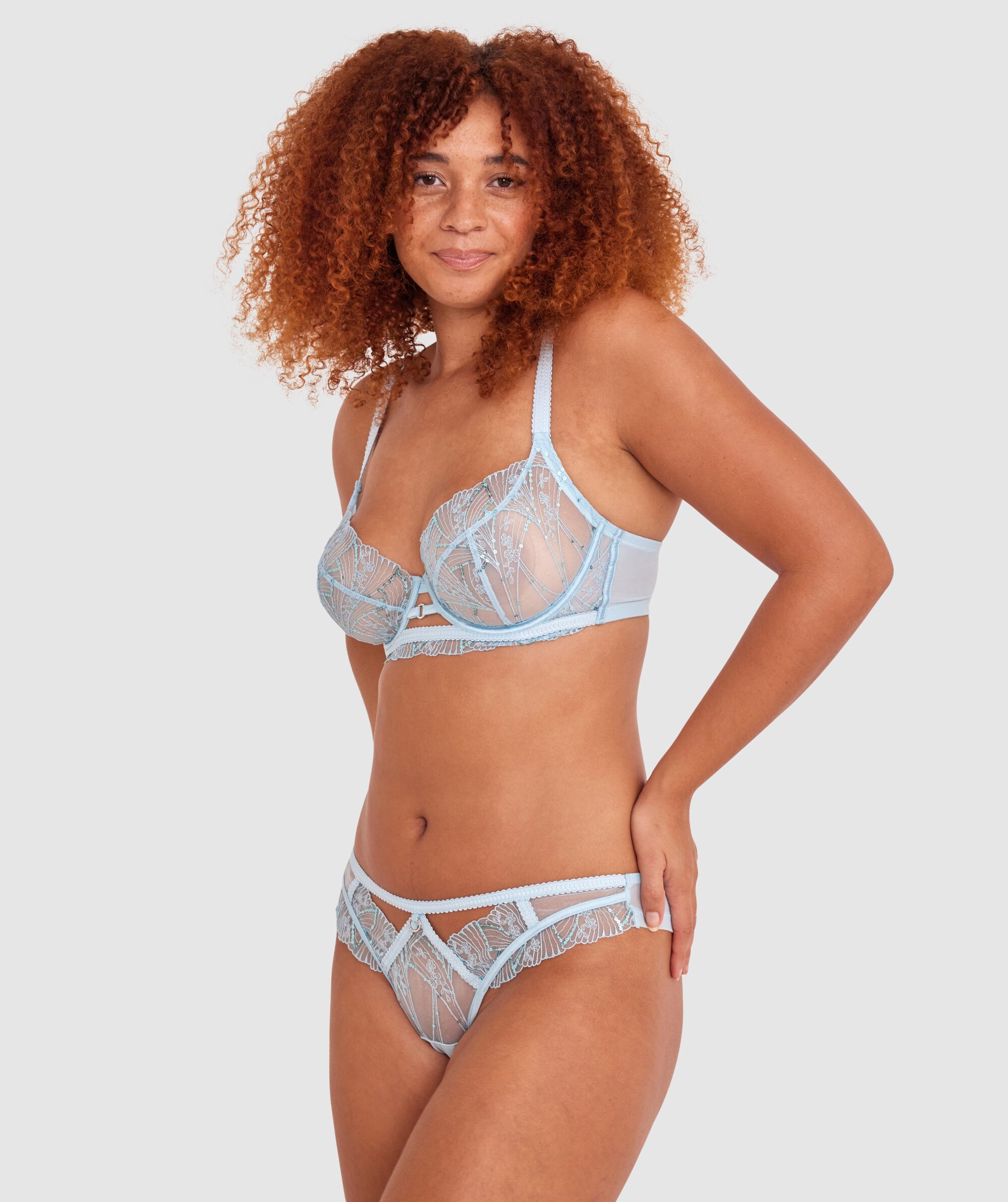Bras N Things Enchanted Fonda High Leg String Light Blue 01497501
