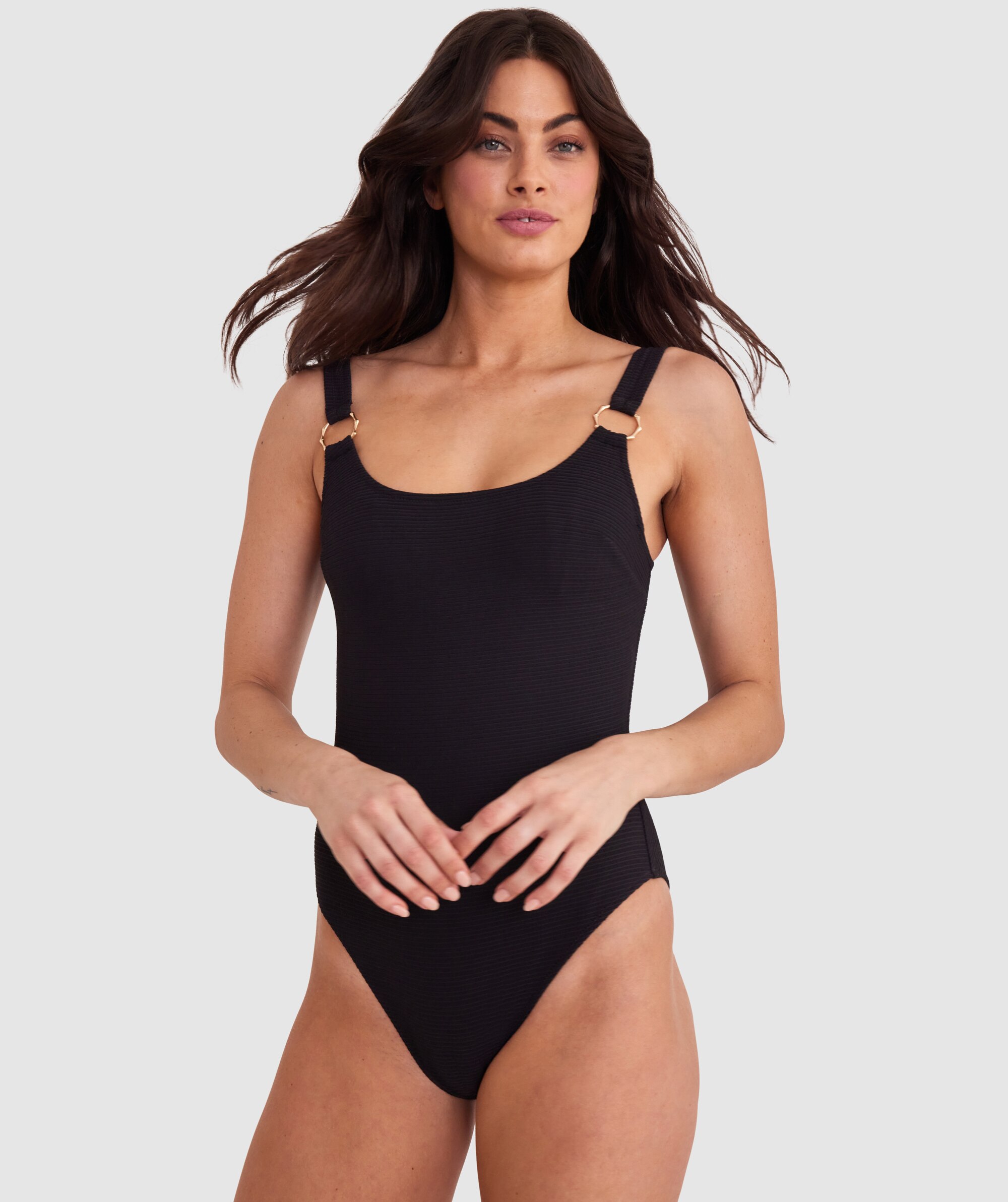 25SS★Humming Puff One-piece (Black)★[Grace U] planet-bliss-swim-new-wave-