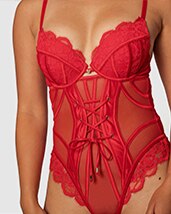 Vamp Love Yourself First Push Up Bodysuit - Red