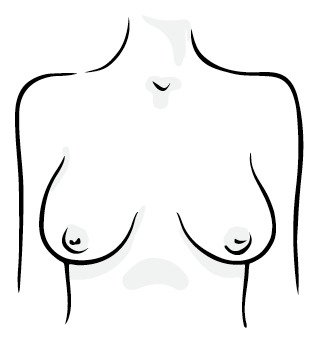 Relaxed breasts shape